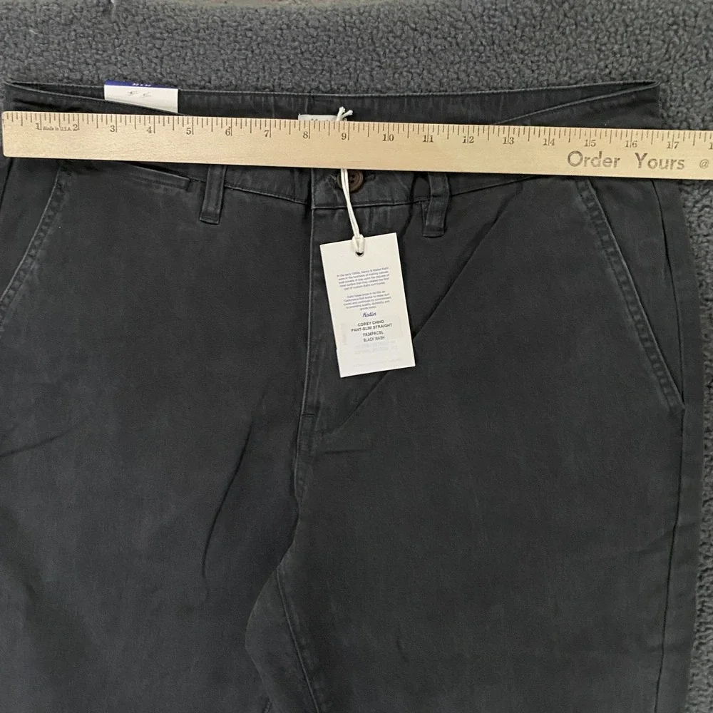 Katin Corey Pant Mens 32x32 Slim Straight Chino Cotton Stretch Black Wash Gray